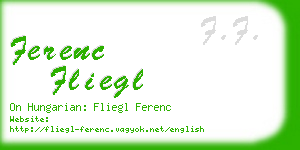 ferenc fliegl business card